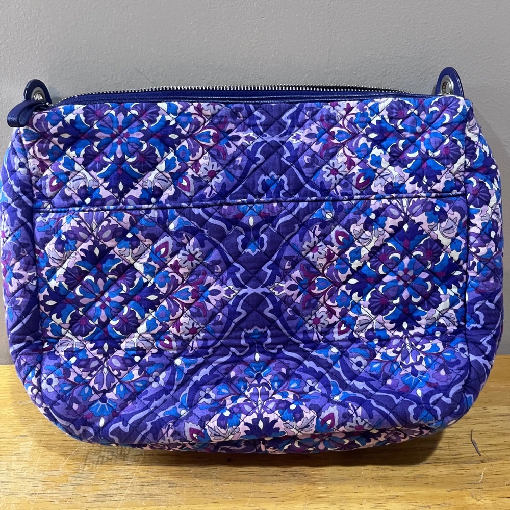 Vera Bradley Purple Floral Paisley Quilted Carson Crossbody Shoulder Bag Boho - Picture 4 of 9